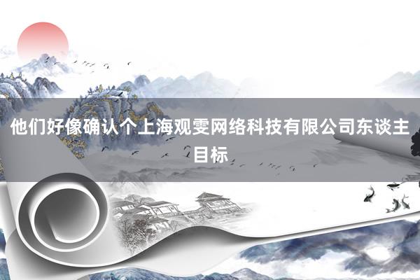 他们好像确认个上海观雯网络科技有限公司东谈主目标